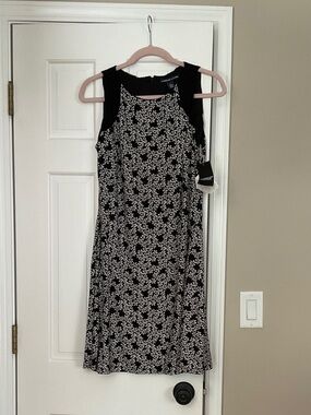 American Living Black and White Floral Midi Dress